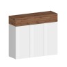 Moderne witte schoenenkast met 3 deuren en 8 planken 110x34x100cm Aida Karakteristieken