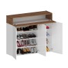 Moderne witte schoenenkast met 3 deuren en 8 planken 110x34x100cm Aida Prijs