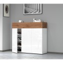 Moderne witte schoenenkast met 3 deuren en 8 planken 110x34x100cm Aida Kosten