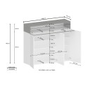 Moderne witte schoenenkast met 3 deuren en 8 planken 110x34x100cm Aida 