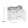 Moderne witte schoenenkast met 3 deuren en 8 planken 110x34x100cm Aida 