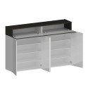 Moderne witte schoenenkast 4 deuren 8 planken hout 152x34x100cm Darice Afmetingen