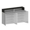 Moderne witte schoenenkast 4 deuren 8 planken hout 152x34x100cm Darice Afmetingen