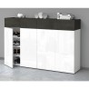 Moderne witte schoenenkast 4 deuren 8 planken hout 152x34x100cm Darice Kosten