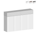 Moderne witte schoenenkast 4 deuren 8 planken hout 152x34x100cm Darice Aanbieding