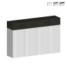 Moderne witte schoenenkast 4 deuren 8 planken hout 152x34x100cm Darice Verkoop