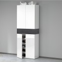 Schoenenkast 4 deuren 10 planken opbergruimte 76x34x200cm wit Hanad Kosten