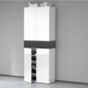 Schoenenkast 4 deuren 10 planken opbergruimte 76x34x200cm wit Hanad Kosten