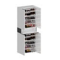 Schoenenkast 4 deuren 10 planken opbergruimte 76x34x200cm wit Hanad Afmetingen