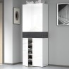 Schoenenkast 4 deuren 10 planken opbergruimte 76x34x200cm wit Hanad Korting