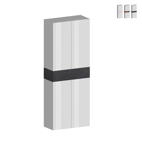 Schoenenkast 4 deuren 10 planken opbergruimte 76x34x200cm wit Hanad Aanbieding
