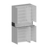 Grote moderne schoenenkast 114x34x200 cm, 6 deuren, 10 planken, model Dettey Afmetingen