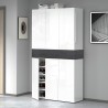 Grote moderne schoenenkast 114x34x200 cm, 6 deuren, 10 planken, model Dettey Kortingen
