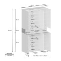Grote moderne schoenenkast 114x34x200 cm, 6 deuren, 10 planken, model Dettey 