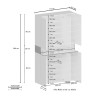 Grote moderne schoenenkast 114x34x200 cm, 6 deuren, 10 planken, model Dettey 