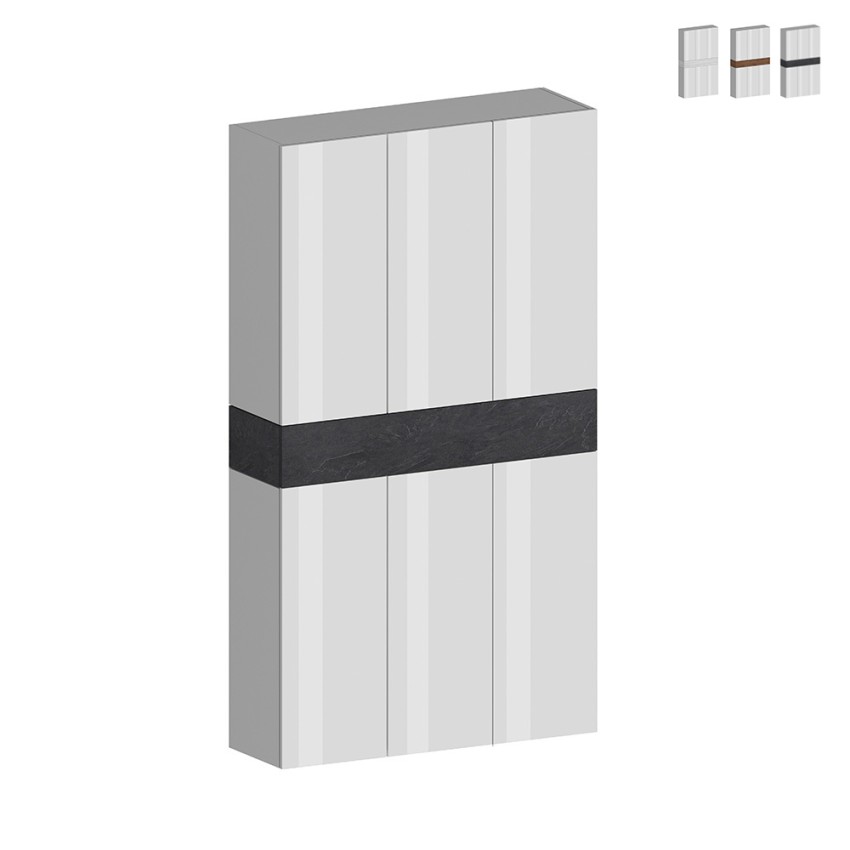 Grote moderne schoenenkast 114x34x200 cm, 6 deuren, 10 planken, model Dettey Verkoop