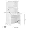 Layla inklapbaar bureau 70x35cm ruimtebesparend wandplank kast Model