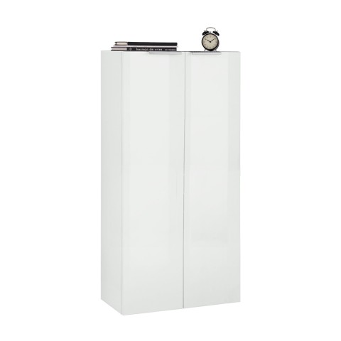 Moderne kantoorkast woonkamer 2 deuren wit hoogglans 70x35x140 Birse Aanbieding