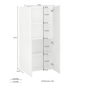 Moderne boekenkast kantoor woonkamer 2 deuren glanzend wit 70x35x140 Birse Catalogus