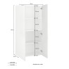 Moderne kantoorkast woonkamer 2 deuren wit hoogglans 70x35x140 Birse Voorraad