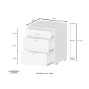 Laag ladekastje met wielen 3 lades 47x45x61 bureau kantoor Paul Prijs
