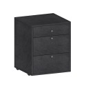 Laag ladekastje met wielen 3 lades 47x45x61 bureau kantoor Paul Model
