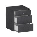 Laag ladekastje met wielen 3 lades 47x45x61 bureau kantoor Paul Karakteristieken