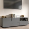 Mobiele TV-lounge met modern design, 2 deuren en 1 lade, 150x44x46cm, Trevis Korting