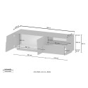 Moderne design televisiemeubel woonkamer 2 deuren 1 lade 150x44x46cm Trevis 