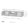 Moderne TV-kast met 4 deuren en lade 220x45x46cm Chiron 