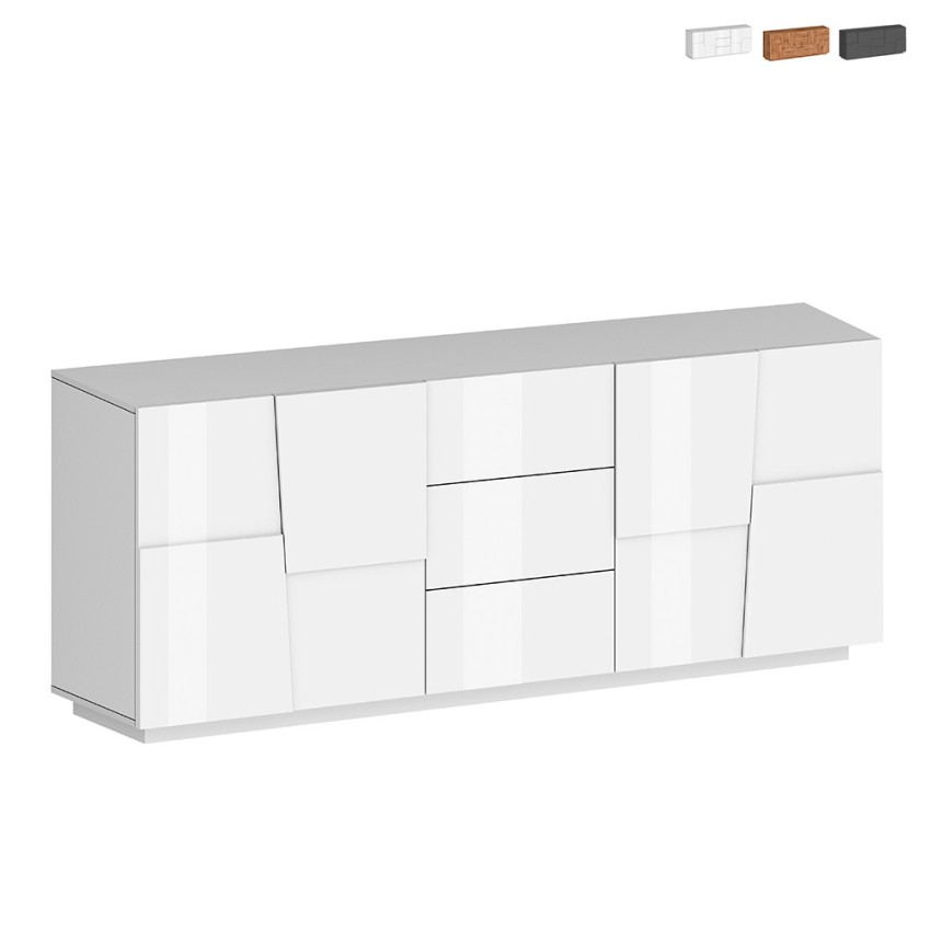 Moderne dressoir voor woonkamer met 3 lades en 2 deuren 220x44x86cm Margaux Aanbod Moderne dressoir voor woonkamer met 3 lades en 2 deuren 220x44x86cm Margaux Aanbod