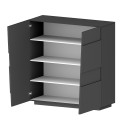 Moderne kast 2 deuren multifunctioneel dressoir 120x44,6x126cm Seeley Afmetingen