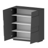 Moderne kast 2 deuren multifunctioneel dressoir 120x44,6x126cm Seeley Afmetingen