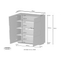 Moderne kast 2 deuren multifunctioneel dressoir 120x44,6x126cm Seeley 
