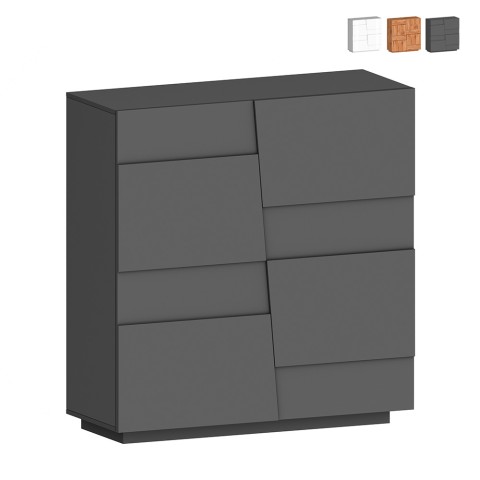 Moderne kast 2 deuren multifunctioneel dressoir 120x44,6x126cm Seeley Aanbieding