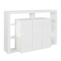 Moderne boekenkast met 3 deuren en glazen planken 150x40x100cm Allen Voorraad