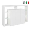 Moderne boekenkast met 3 deuren en glazen planken 150x40x100cm Allen Kortingen