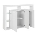 Moderne boekenkast met 3 deuren en glazen planken 150x40x100cm Allen Model