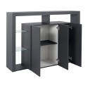 Credenza 3 deuren moderne boekenkast met glazen planken 150x40x100cm Allen Prijs