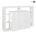 Moderne boekenkast met 3 deuren en glazen planken 150x40x100cm Allen Aanbieding