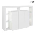 Moderne boekenkast met 3 deuren en glazen planken 150x40x100cm Allen Aanbieding