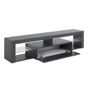 Moderne tv-meubel met klepdeur en glazen planken 160cm Helix Model