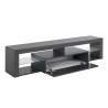 Moderne tv-meubel met klepdeur en glazen planken 160cm Helix Model