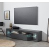 Moderne tv-meubel met klepdeur en glazen planken 160cm Helix Aanbod