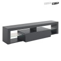Moderne tv-meubel met klepdeur en glazen planken 160cm Helix Aanbieding