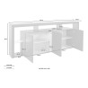 Moderne design dressoir voor woonkamer met 4 deuren 220x40x80 Towyn 