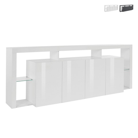 Moderne design dressoir voor woonkamer met 4 deuren 220x40x80 Towyn Aanbieding