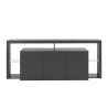 Moderne 3-deurs dressoir 200x40x80cm met glazen legplanken Pibrac Keuze