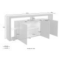 Moderne 3-deurs dressoir 200x40x80cm met glazen legplanken Pibrac 