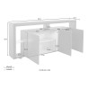 Moderne 3-deurs dressoir 200x40x80cm met glazen legplanken Pibrac 